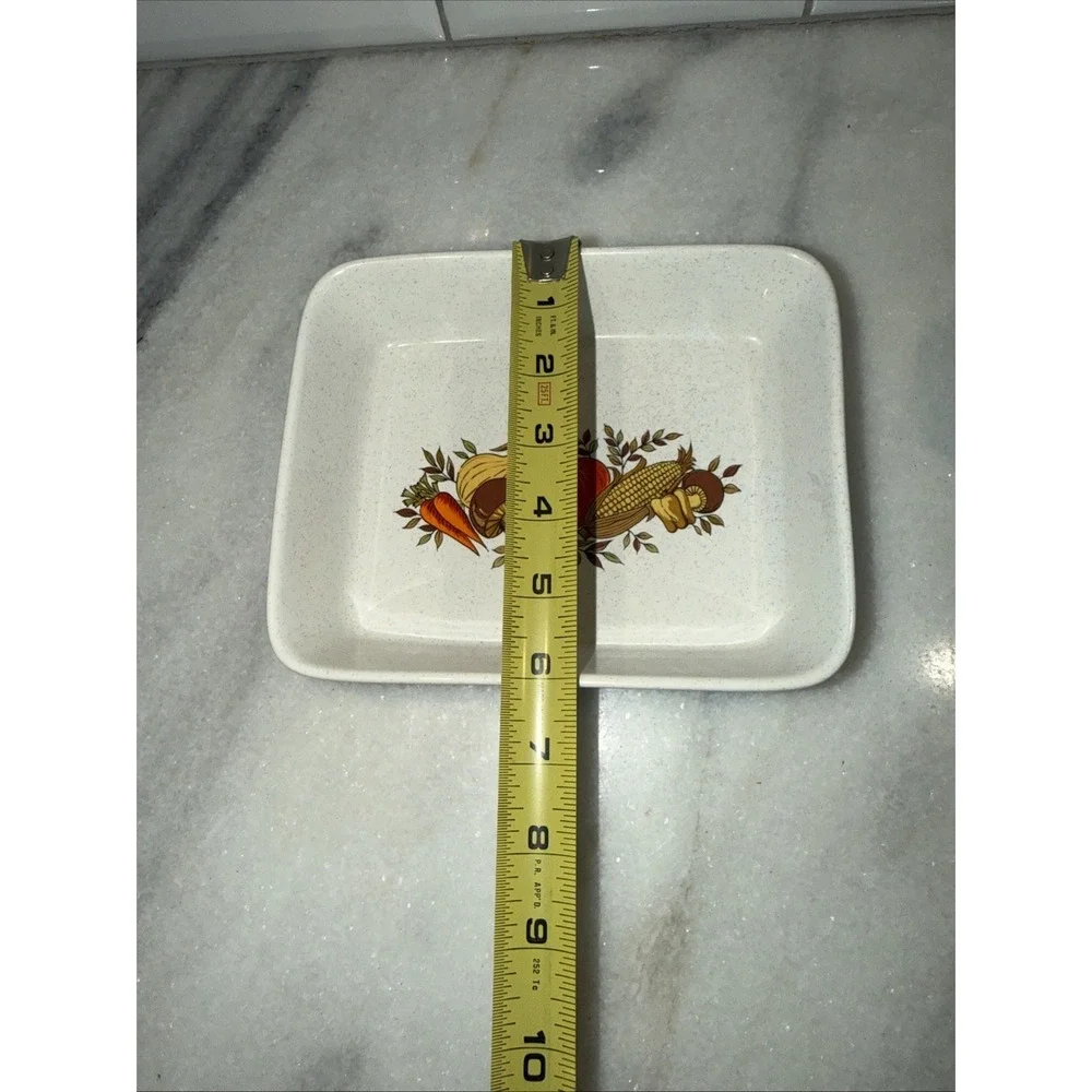 Vtg Stoneware Casserole Dish Lid Made In Japan Vegetable Harvest Ovenproof